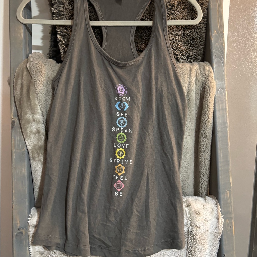 Gray Tank Top with Chakra Design